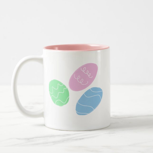 Easter Eggs Art  Two-Tone Coffee Mug (Left)