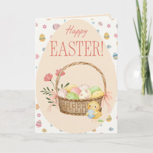 Easter eggs basket Holiday Card