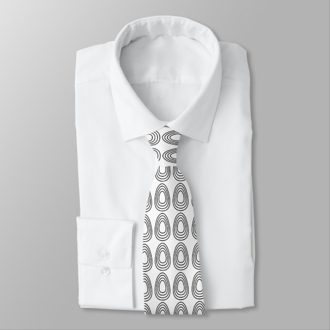 Easter Eggs Black and White Happy Easter    Tie (Tied)