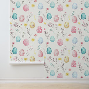 Easter eggs boho themed design wallpaper
