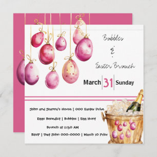 Easter Eggs, Bubbles and Easter Brunch Invitation