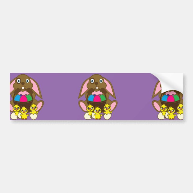 Easter Eggs Bunny Bumper Sticker (Front)