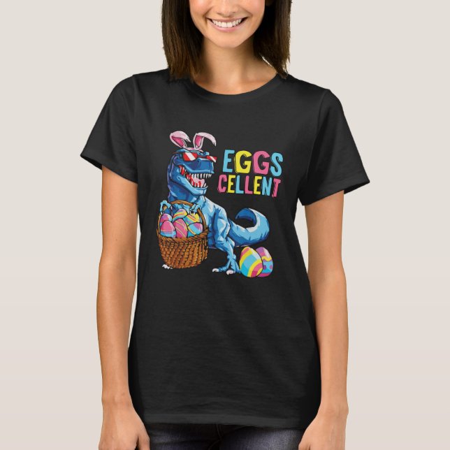 Easter Eggs Cellent Dinosaur Bunny rex Boys Girls  T-Shirt (Front)
