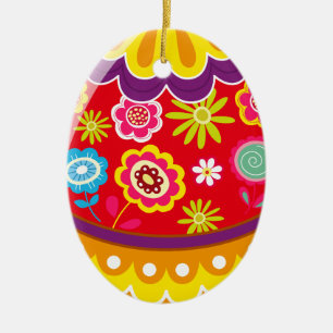 Easter Eggs Ceramic Ornament