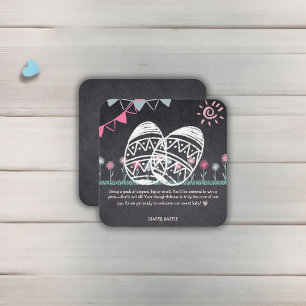 Easter Eggs Chalkboard Drawing Baby Shower Enclosure Card