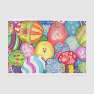 Easter eggs, chick watercolor art tissue tissue paper
