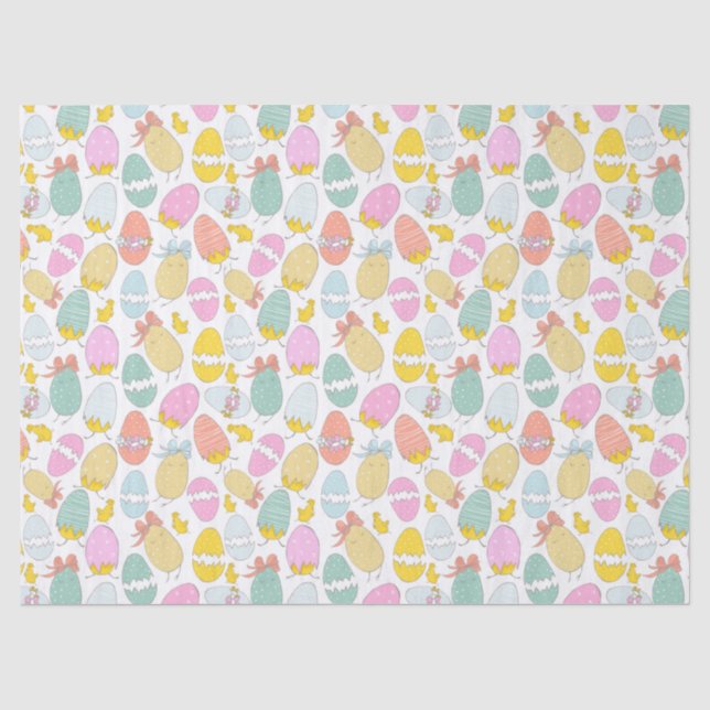 Easter Eggs Chicken Cute Lovely Gift Pattern Tissue Paper (Front)