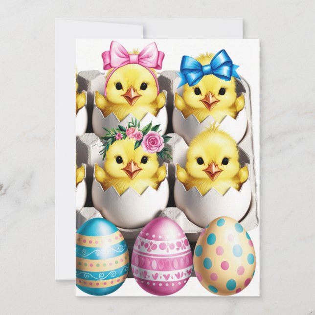 Easter Eggs Children Thank You Card (Front)