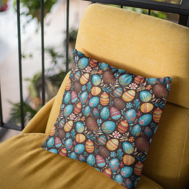 Easter Eggs Chocolate  Throw Pillow (Creator Uploaded)