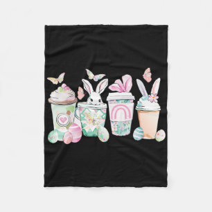 Easter Eggs Coffee Bunny Cups Latte Iced Cream Wom Fleece Blanket