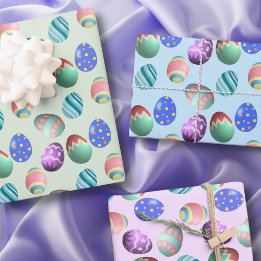 Easter Eggs, Coloring Eggs, Spring, Easter Party,  Wrapping Paper Sheet