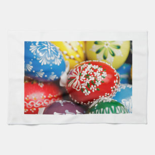 Easter Eggs Colourful Holiday Pattern Spring Art Kitchen Towel