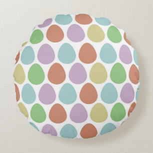 Easter Eggs colourful Pattern  Round Pillow