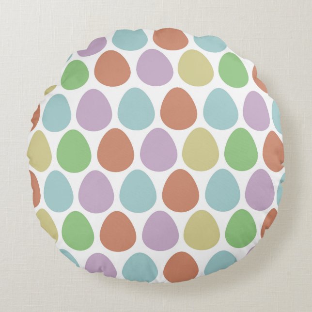 Easter Eggs colourful Pattern  Round Pillow (Front)