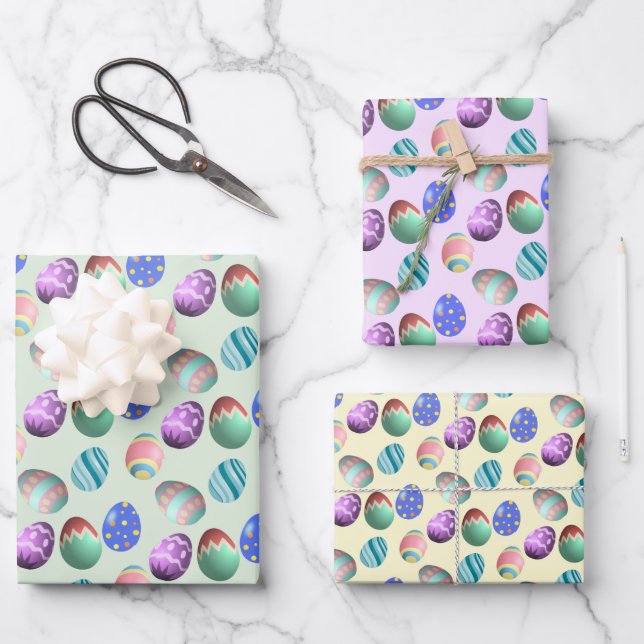 Easter Eggs, Colouring Eggs, Spring, Easter Party, Wrapping Paper Sheet (Front)