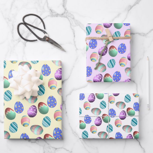 Easter Eggs, Colouring Eggs, Spring, Easter Party, Wrapping Paper Sheet (Front)