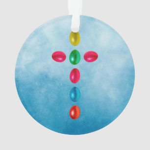 Easter eggs cross ornament