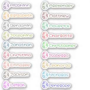 Easter Eggs Custom Multiple Names Stickers