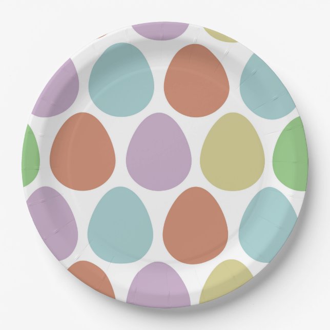Easter Eggs Decor Pattern  Paper Plate (Front)