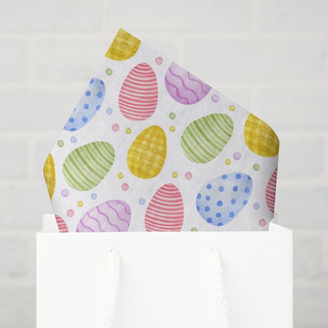 Easter Eggs Decoupage Paper, Colourful Spring Tissue Paper (Gift Bag)