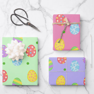 Easter Eggs Design Wrapping Paper Sheets