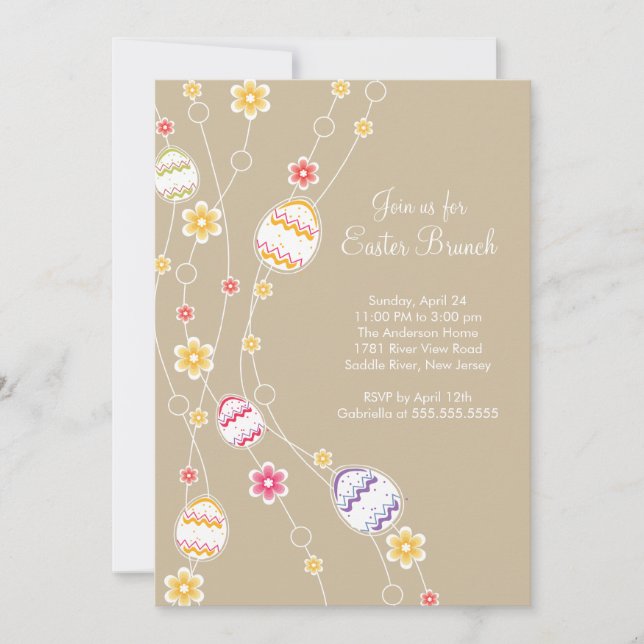 Easter Eggs Easter Brunch Dinner Party Invitation (Front)