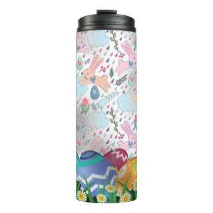 Easter Eggs Easter Bunny Daisies  Thermal Tumbler