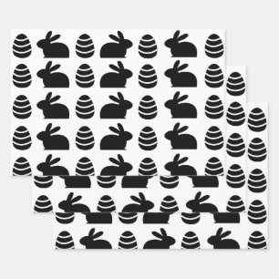 Easter Eggs Easter Bunny Happy Easter Pattern   Wrapping Paper Sheet