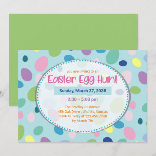 Easter Eggs - Easter Party Invitations