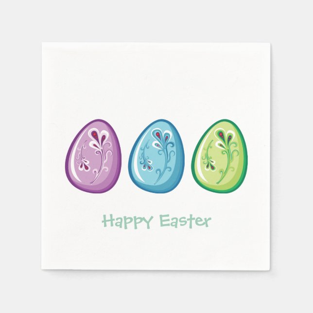 Easter Eggs Easter Party Paper Napkin Set (Front)