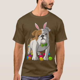 Easter Eggs English Bulldog Bunny Dog T-Shirt