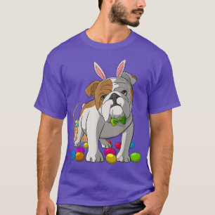 Easter Eggs English Bulldog Bunny Dog T-Shirt