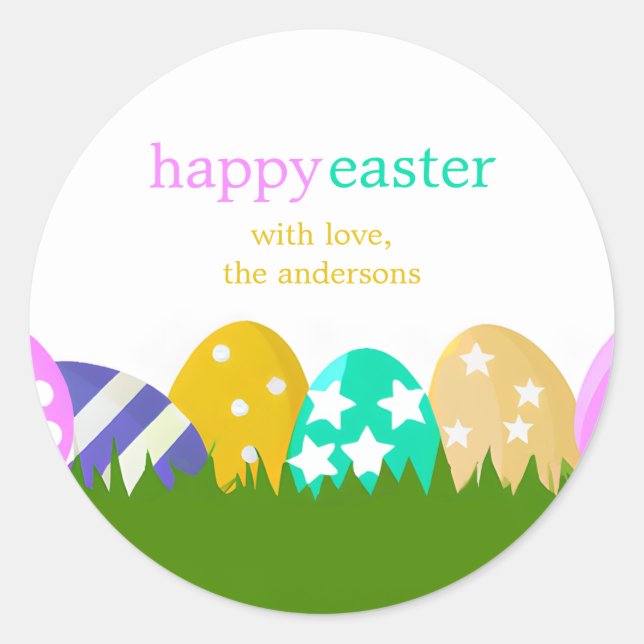 Easter Eggs Favour / Gift Tag Stickers (Front)