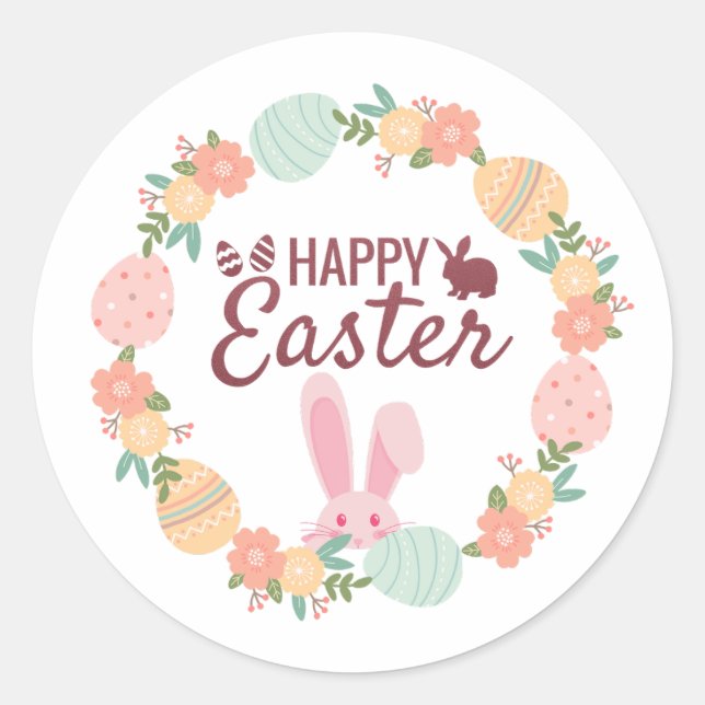 Easter Eggs Favour Stickers and ornament (Front)