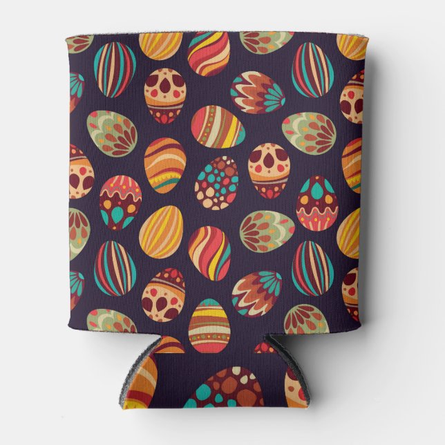 Easter eggs: festive seamless design. can cooler (Front)