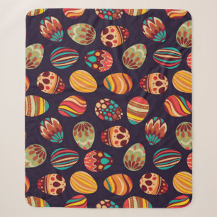Easter eggs: festive seamless design. sherpa blanket