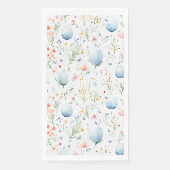 Easter Eggs & Flowers | Botanical | Easter Napkin (Front)