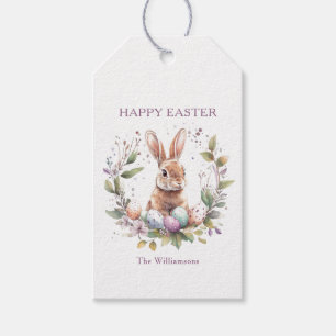 Easter Eggs Garland Bunny Rabbit Personalized Gift Tags
