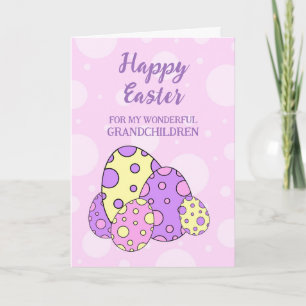 Easter Eggs Happy Easter Grandchildren Holiday Card