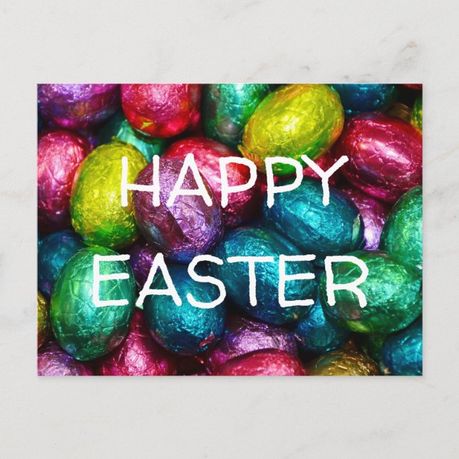 Easter Eggs Happy Easter Greeting Holiday Postcard (Front)
