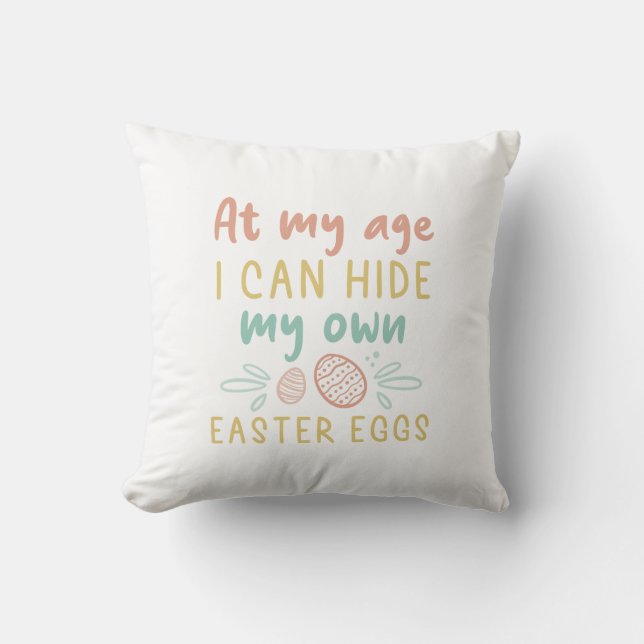 Easter Eggs Hide Throw Pillow (Front)