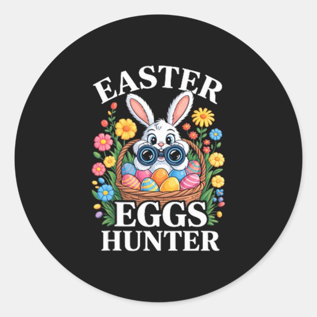 Easter Eggs Hunter Funny Bunny Enthusiast Spring C Classic Round Sticker (Front)