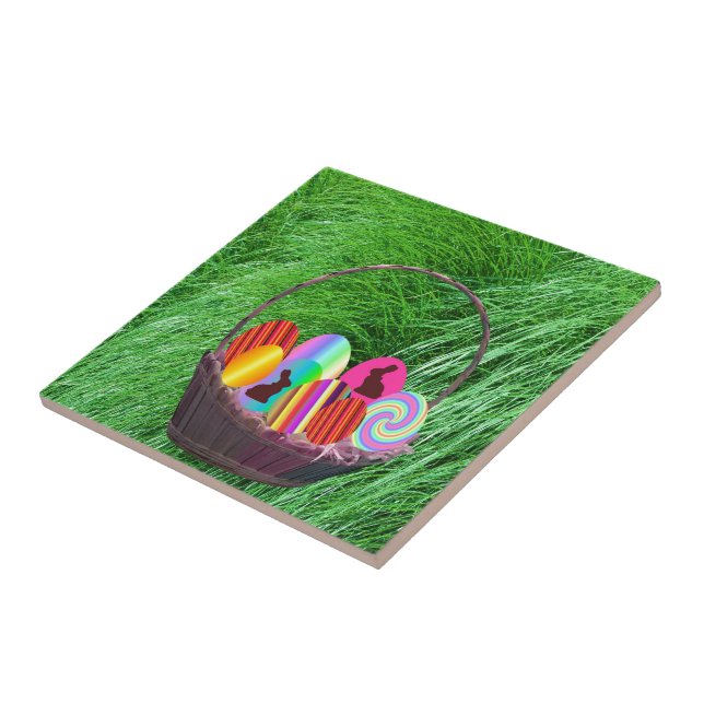Easter Eggs in a Basket Tile (Side)