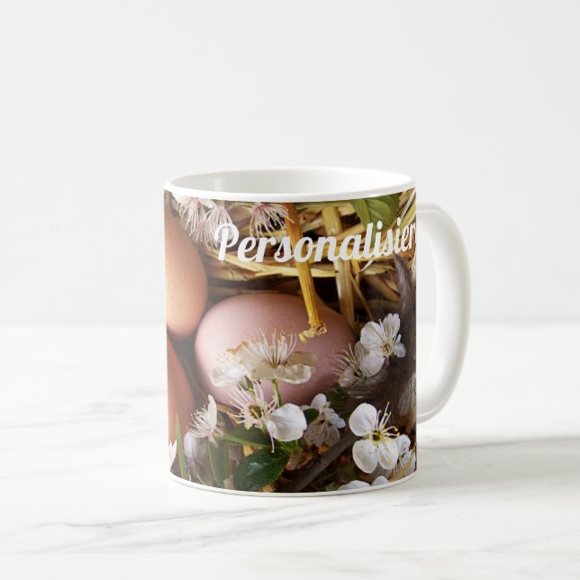 easter eggs in nest,personalize coffee mug (Front Right)