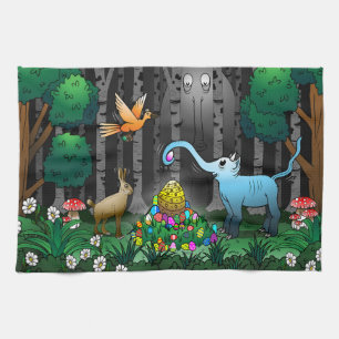Easter Eggs in The Magical Forest Kitchen Towel