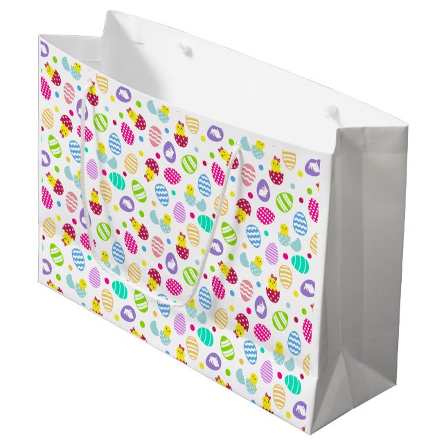 Easter Eggs Large Gift Bag (Front Angled)
