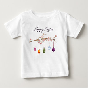 Easter Eggs on Flowering Branch Happy Easter Baby T-Shirt