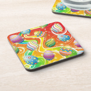 Easter Eggs Ornamental Design Coaster