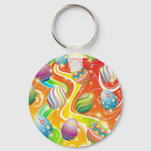 Easter Eggs Ornamental Design Keychain