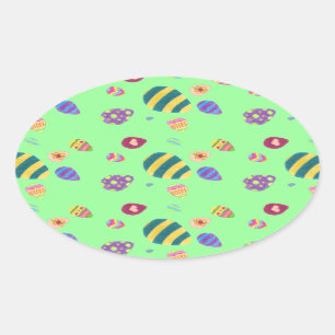 Easter Eggs Oval Sticker